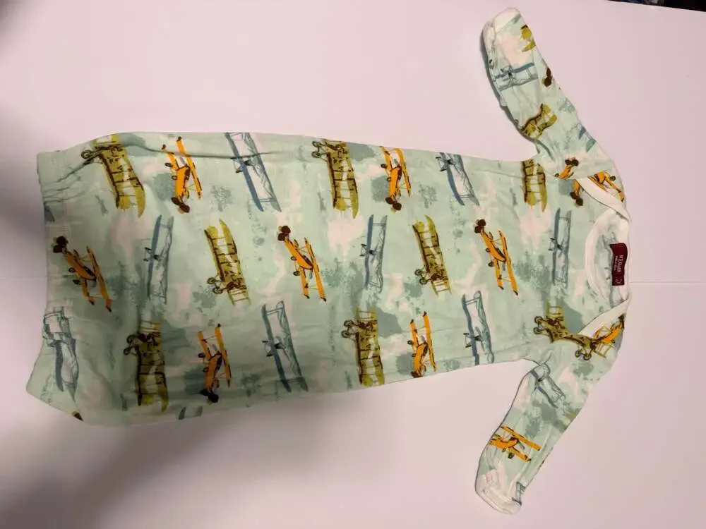 Vintage Planes Organic Cotton Newborn Gown